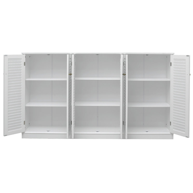Buffet de rangement Dowlvn Farmhouse, Blanc
