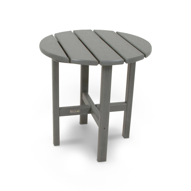 POLYWOOD 18" Round Side Table by Ivy Terrace, Slate Gray