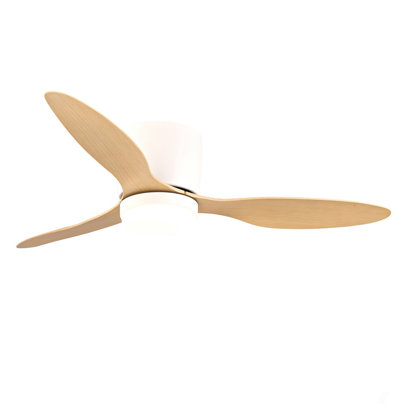 Ventilateur de plafond de 42 pouces avec lumière, conception encastrée ultra-mince, 3 pales en plastique ABS, télécommande incluse, réglage à 6 vitesses, moteur à courant continu réversible, fonctionnement silencieux, idéal pour les chambres à coucher, intérieur / extérieur