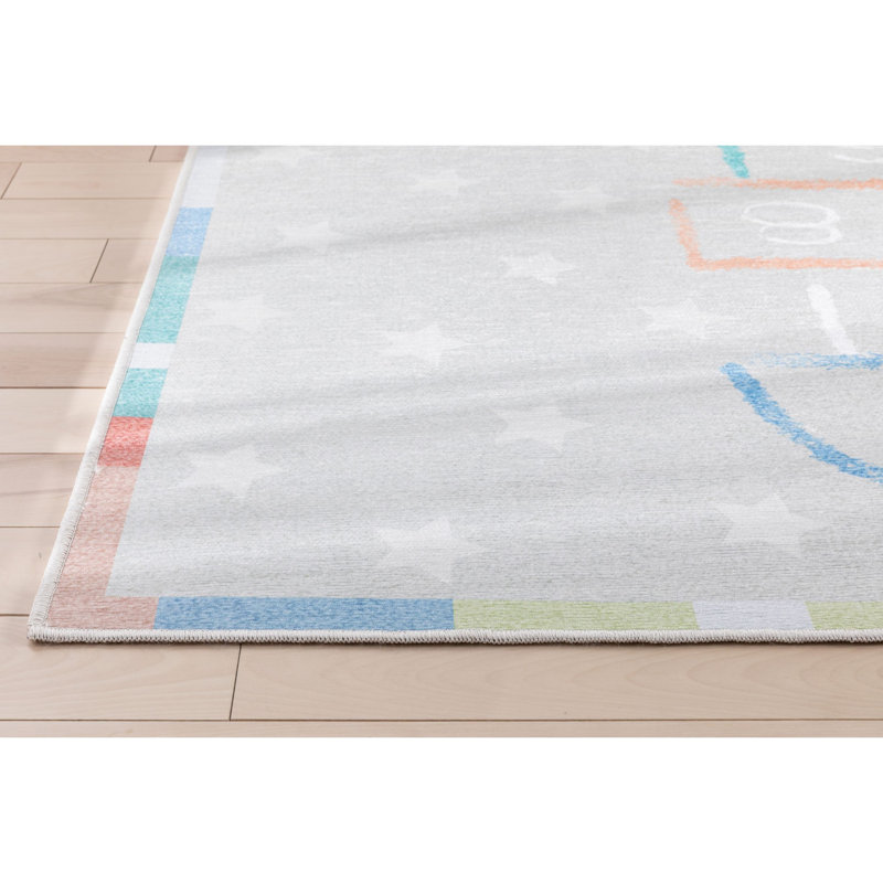 Kids Rugs Hopscotch Modern Area Rug, Rectangle 5' x 7', Blue