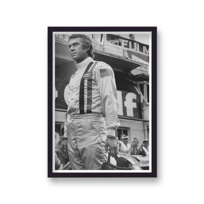 Steve Mcqueen In Motor Racing Suit 3 Le Mans - Single Picture Frame Print
