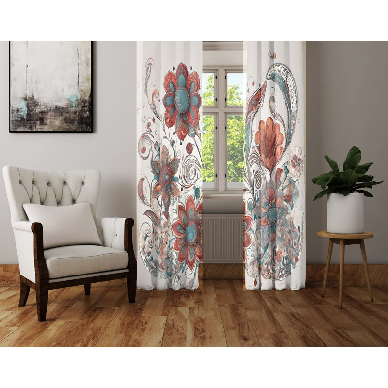 Paire de rideaux semi-transparents en polyester Celie, L 40 po x L 61 po