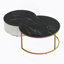 Modern Round Nesting Coffee Table Fluted with Drawer in Gold in 27.6"-228122592