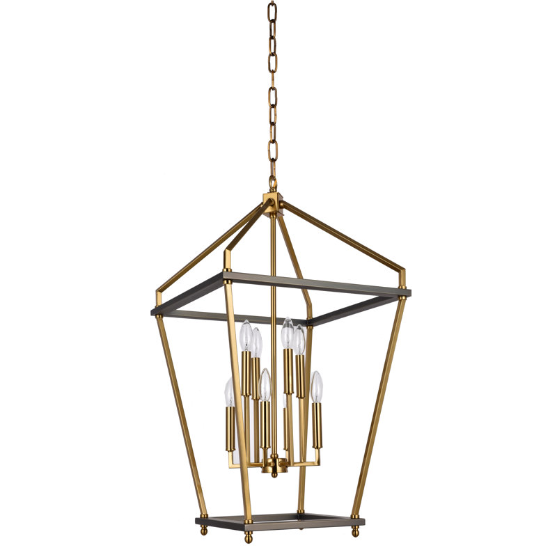 Luminaire suspendu géométrique 8 lumières lanternes Diez