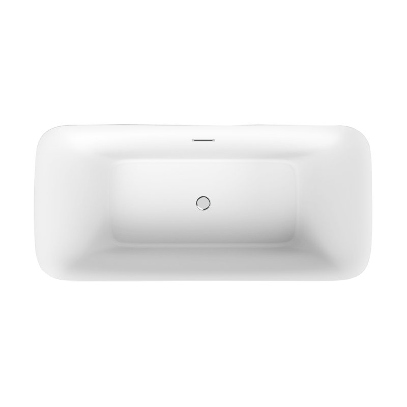 Baignoire autoportante 59 "x 31,375", Chrome poli
