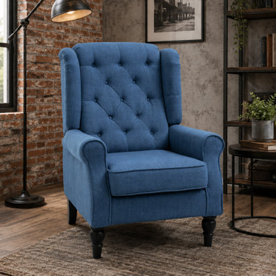 Classic Traditional Button Tufted High Wingback Accent Chair for Living Room Bedroom and Reading Nook