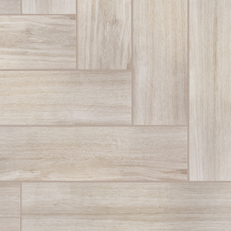 Llama 9" x 36" Porcelain Wood Look Wall and Floor Tile, Almond