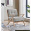Fauteuil en tissu massif classique gris Mid-Century-730848609