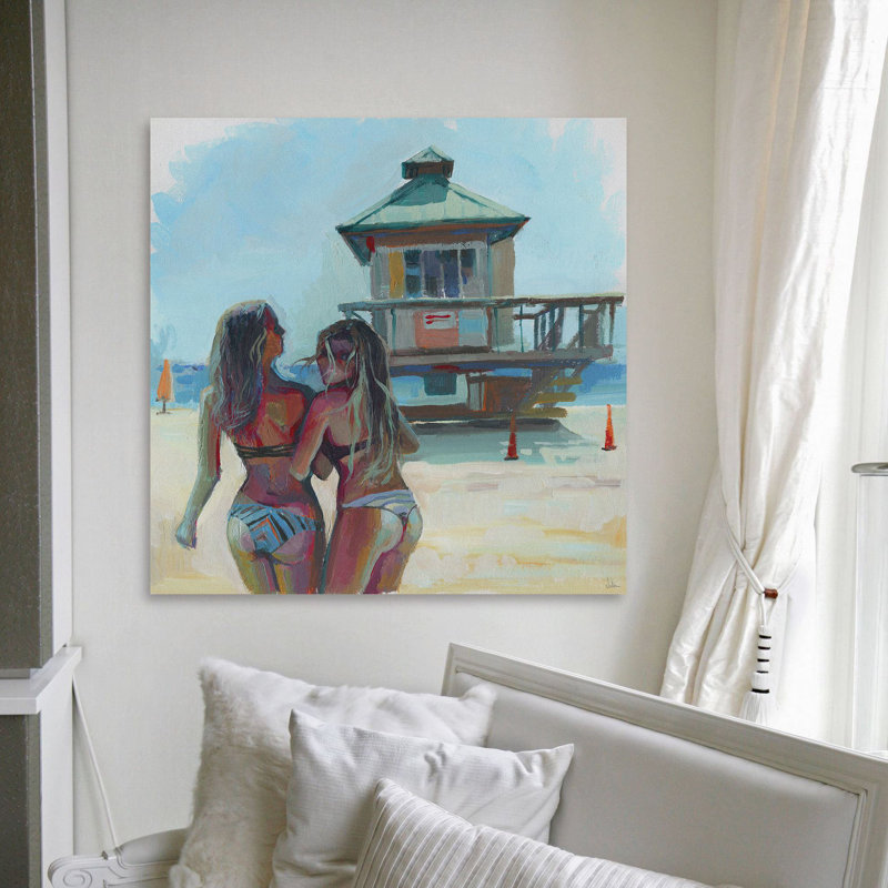 Beach Beach - reproduction sur toile, H 18 po x l 18 po x P 1,5 po