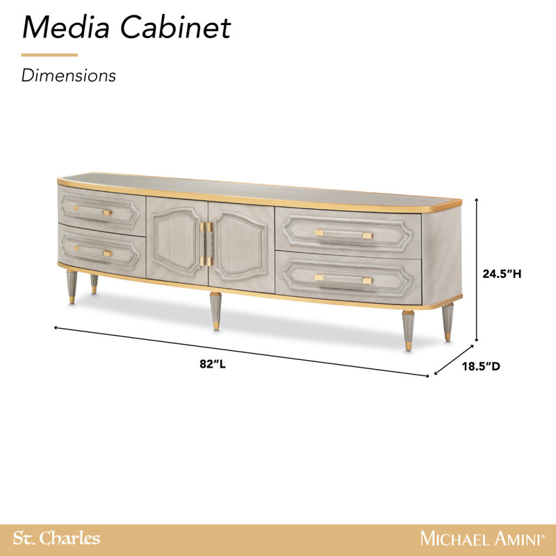 St. Charles Media Cabinet - Dove Gray