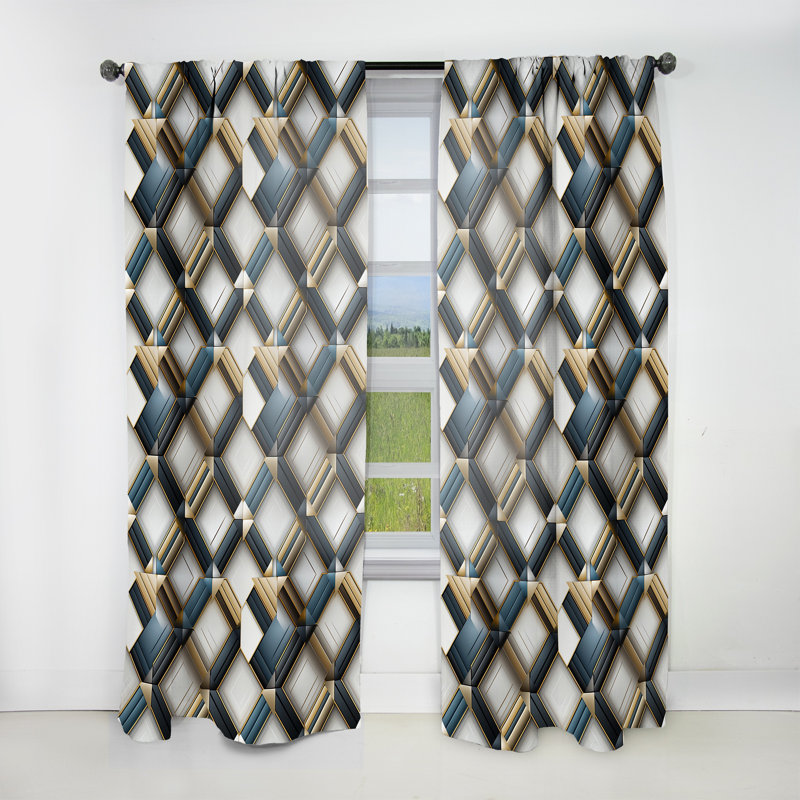 Dimensions de la mosaïque en marbre gris et or - Rideau en velours moderne - obscurcissant - 1 panneau, L 52 po x L 84 po