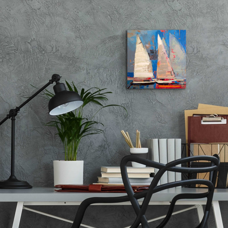 «Ghost Sailing» par Beth Forst, art mural en verre acrylique, H 12 po x l 12 po x P 0,13 po