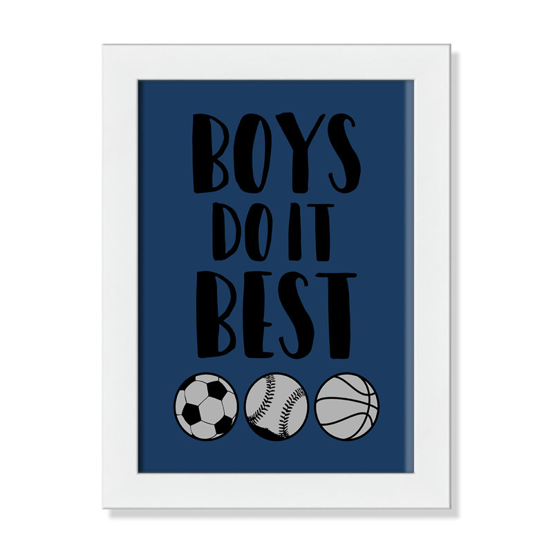«Boy Do It», art encadré, H 16 po x l 12 po x P 0,6 po, Cadre blanc