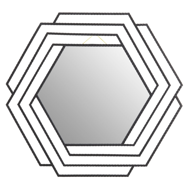 Britteni Metal Hexagon Wall Mirror