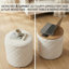Repose-pieds rond avec rangement en chenille avec couvercle capitonné, tabouret d'appoint rembourré, l 15 po x P 15 po x H 15 po-2106124830