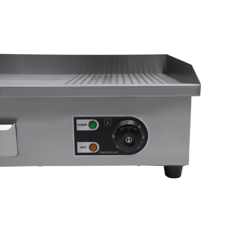 YINXIER 110V Electric Countertop Flat Top Griddle Adjustable Temperature Control 122°F-572°F