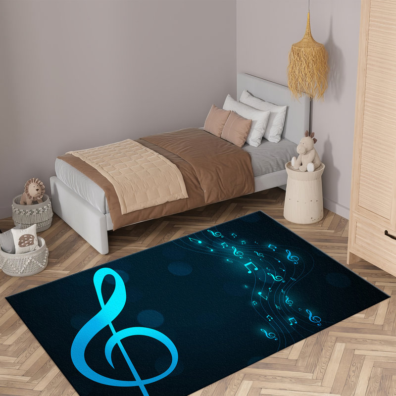 Modern Abstract Design Non-Woven Thin Type Printed Rug Featuring Vibrant Color Palette for Indoor Use, Rectangle 2'7" x 3'11"