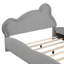 Adorable lit plateforme double avec tête de lit en forme d'ours, offrant confort, sécurité et rangement pour une chambre de rêve