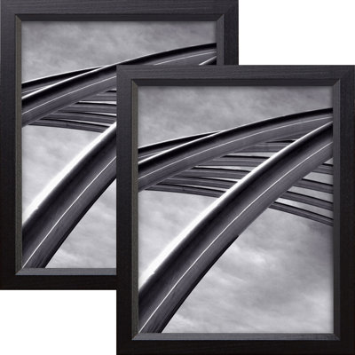 Delasha .875", EBONY HARDWOOD PICTURE FRAMES 2 Piece Set 4x5