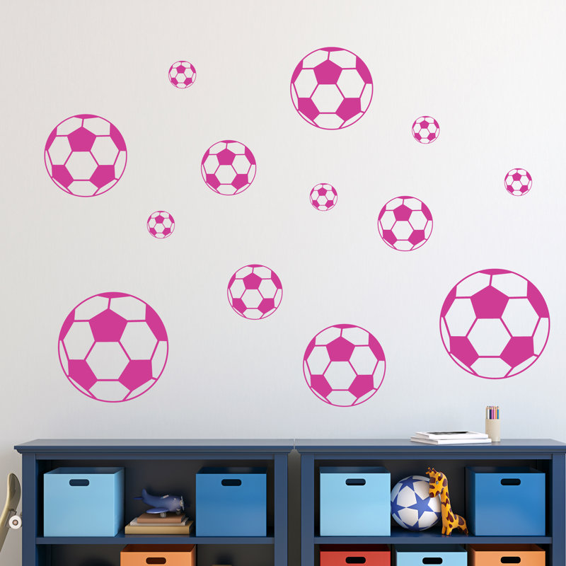 Sports Non-Wall Damaging Wall Decals, Hot Pink