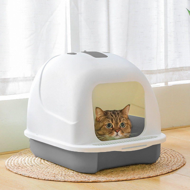 Polyethylene Plastic Enclosed Litter Box with Scoop