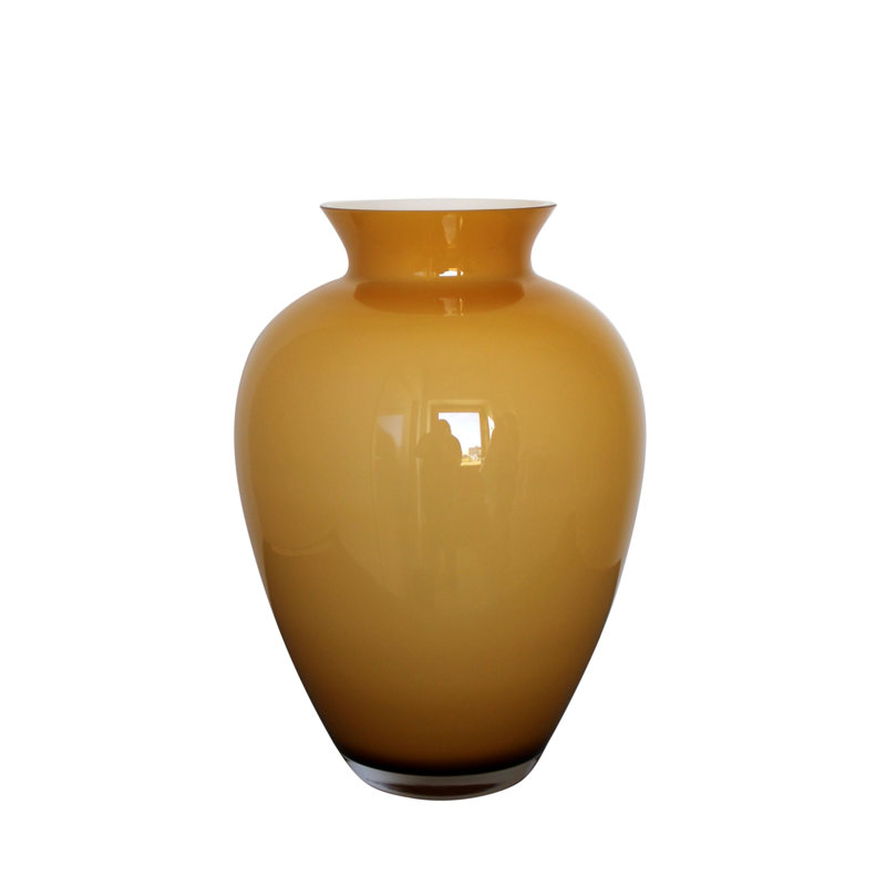 Kaly Glass Table Vase, Amber, 15" H x 11" W x 11" D