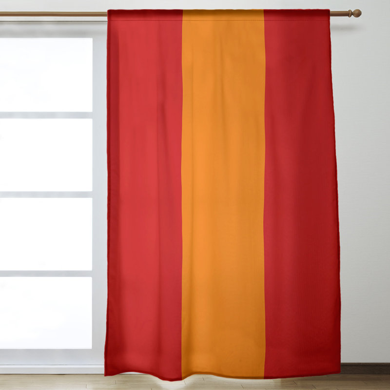 Mississippi Rebellion Sateen Room Darkening Curtain Single Panel, Red/Orange