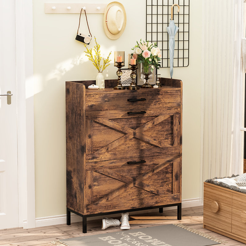 12 Pair Flip Down Shoe Storage