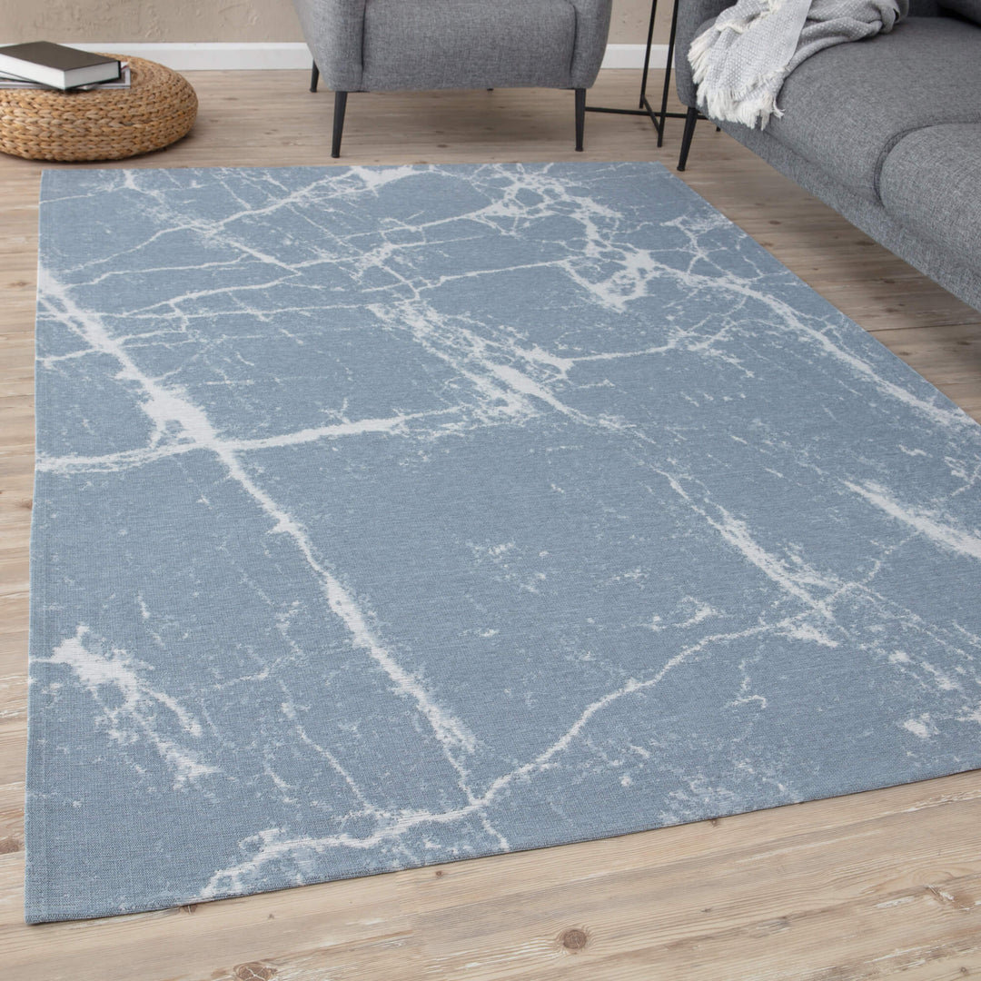 Carina Washable Rugs Abstract Design in Blue
