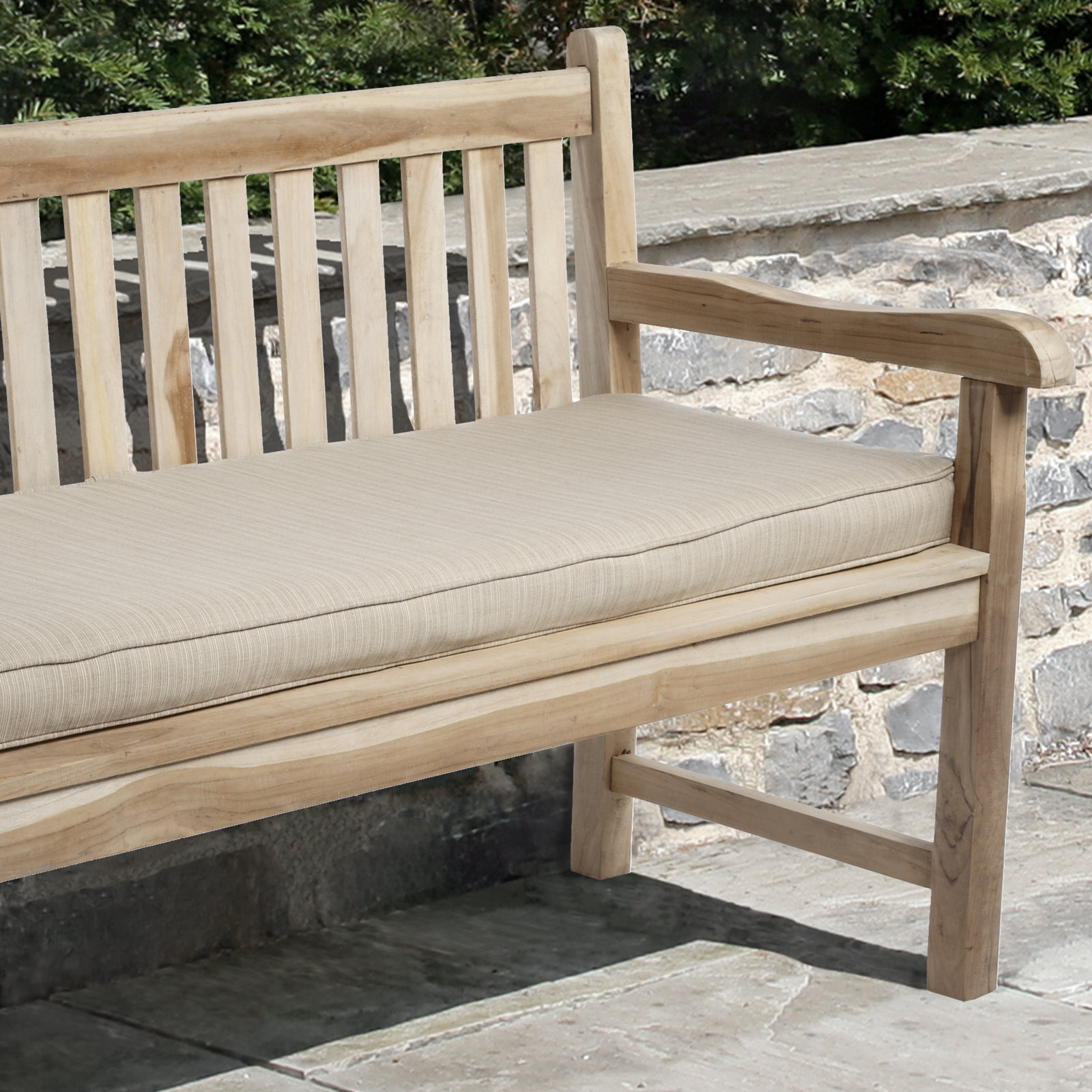 Sunbrella Outdoor Bench Cushion, 48" W x 19" D, Dupione Sand Sunbrella®