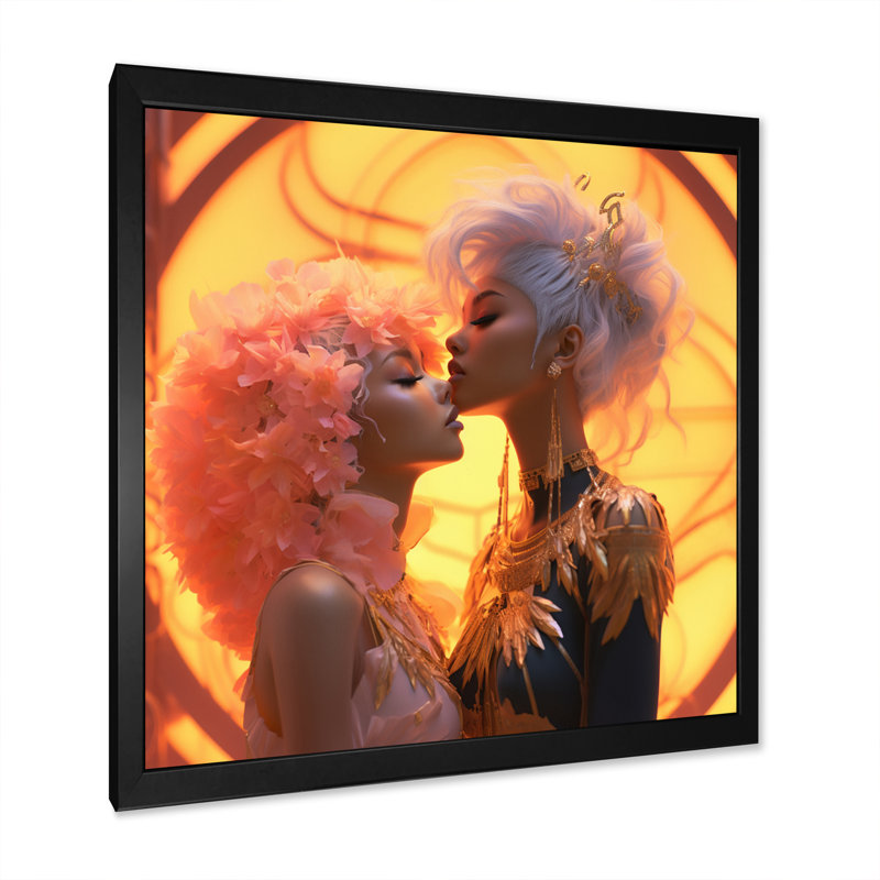 Funky Love Celebration sur impression sur toile, H 24 po x l 24 po x P 1 po, Cadre simple noir