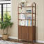 71'' Tall Etagere Arched Bookshelf with Storage Cabinet