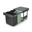 Bac de recyclage en plastique à double compartiment Sort & Go, 2,6 + 2,6 + 5,3 gallons