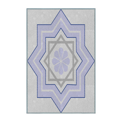 Tapis mauve/crème tissé à la machine