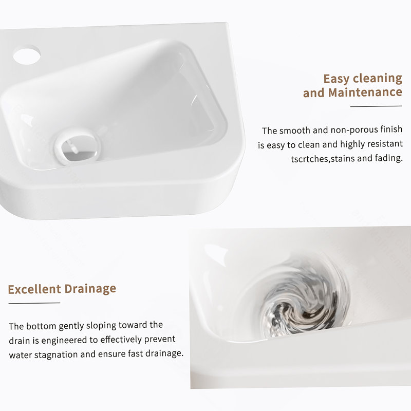 Wall Mounted Bathroom Sink, Rectangle Vessel Sink For Small Bathroom