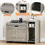 Cat Box Cabinet 2-in-1, Hidden Litter Box Furniture with Storage&Cushion, Cat Litterbox Furniture with Door, Indoor Wooden Covered Cat House for Hallways, Bedrooms-416587382