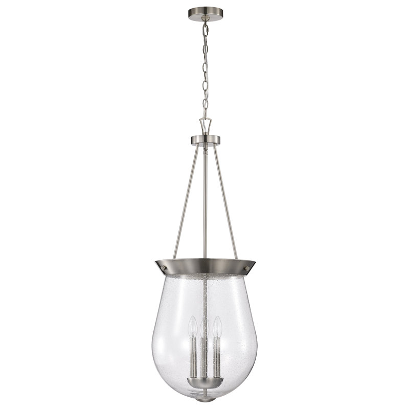 Luminaire suspendu urne 3 lumières Avard, Nickel brossé