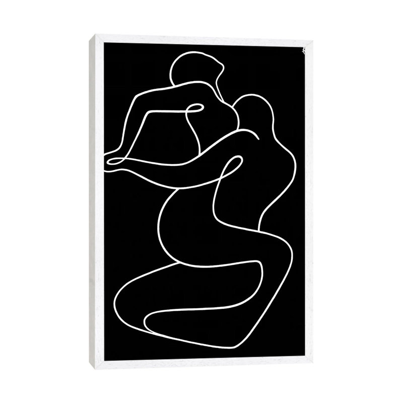 Tango by Lia Chechelashvili - Painting on Canvas, 66.04 cm H x 45.72 cm W, White Framed