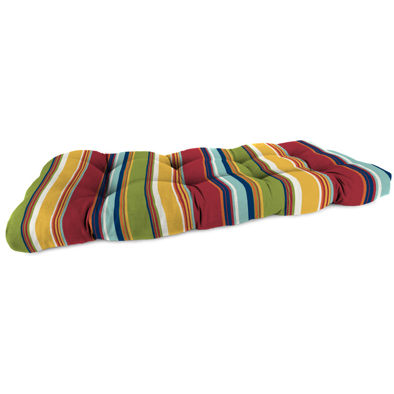 46" x 19" Contoured Outdoor Wicker Bench Cushion, Westport Garden