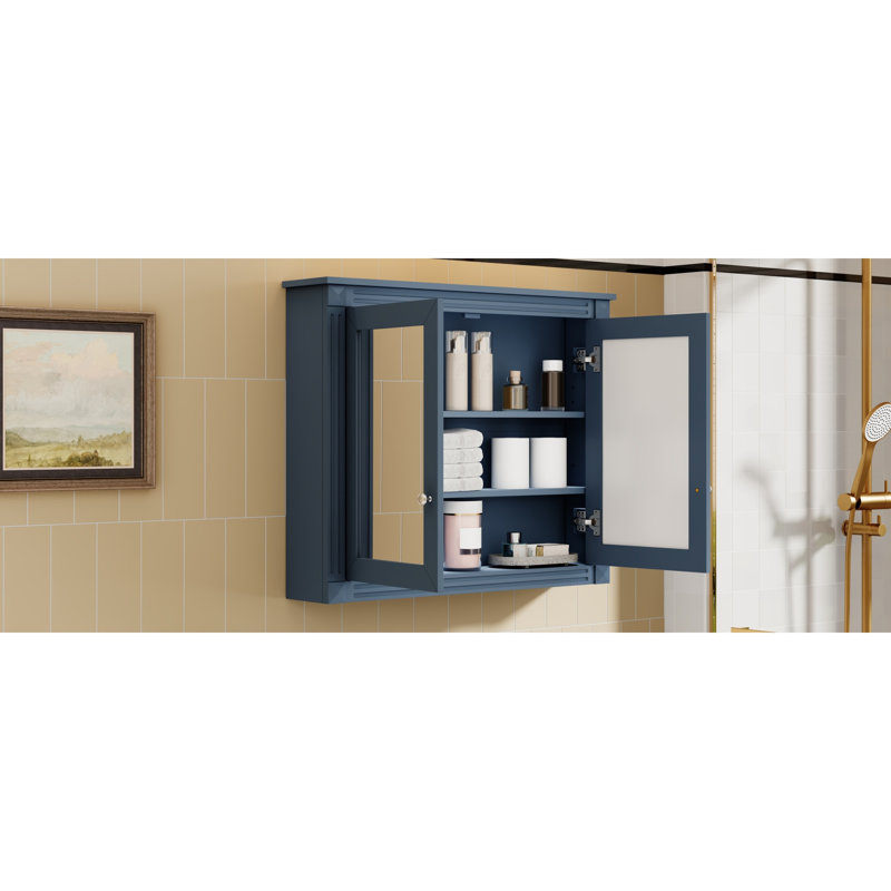 Armoires à pharmacie spacieuses, rangement en bois aggloméré moderne pour salle de bain 36 x 28