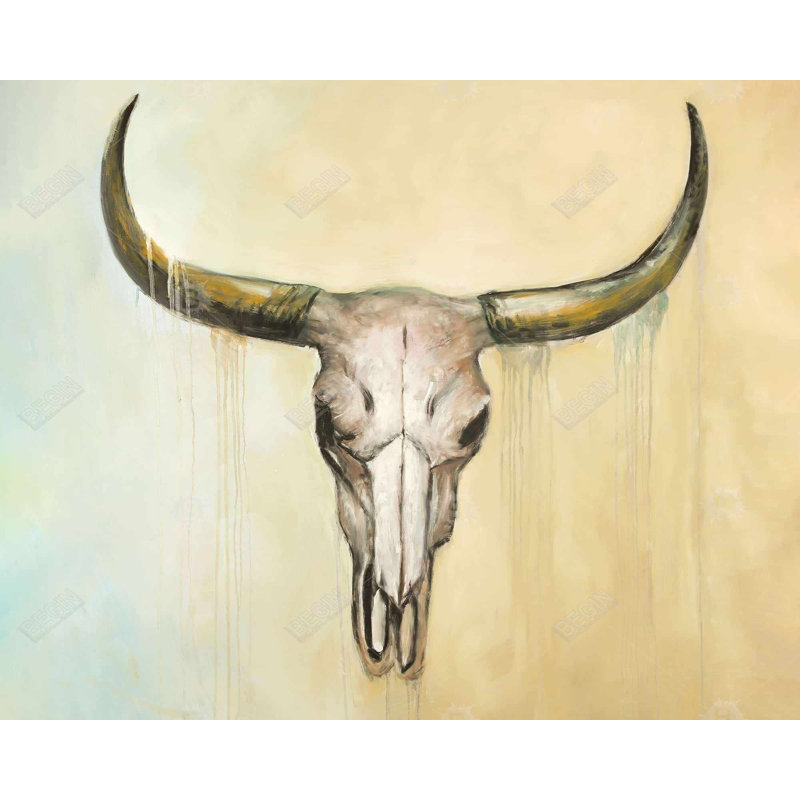 Cow Skull Print On Canvas