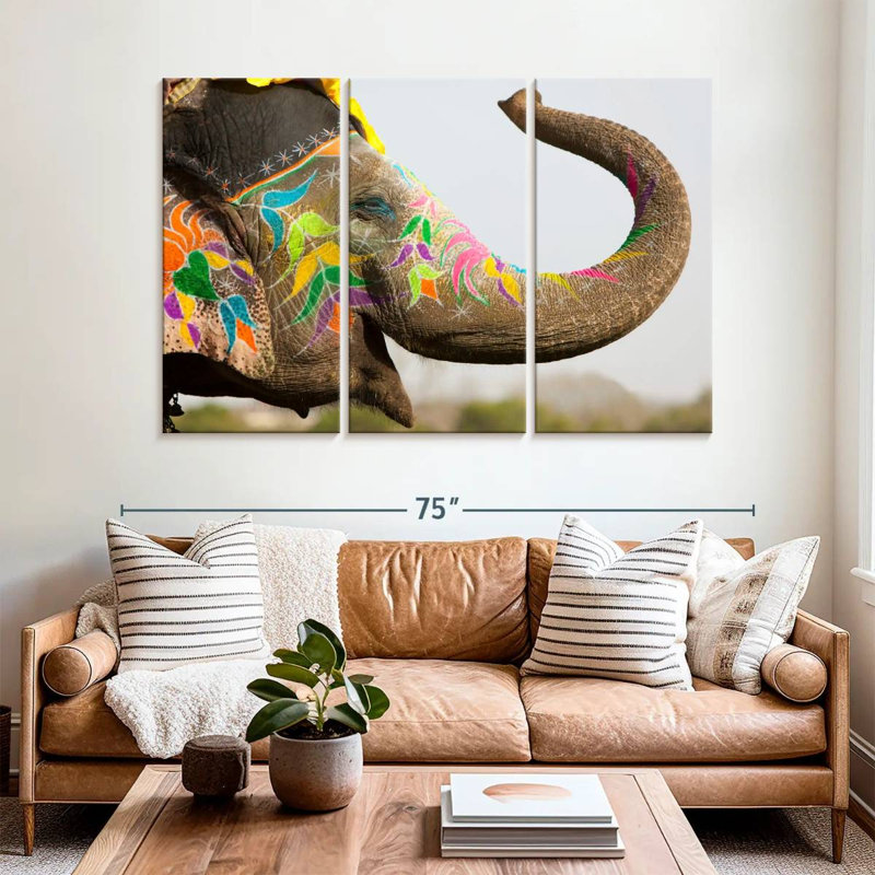 Brampt Jaipur Festival Elephant, H 42 po x l 65 po