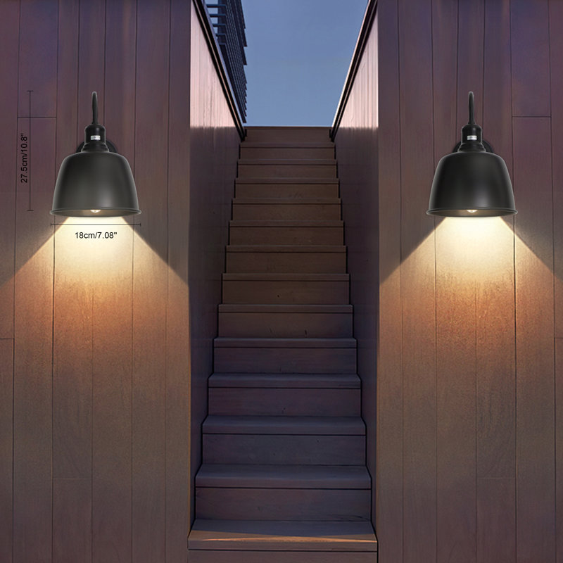 7.08" 1 - Light Modern Black Bedside Wall Sconces Lighting Fixture