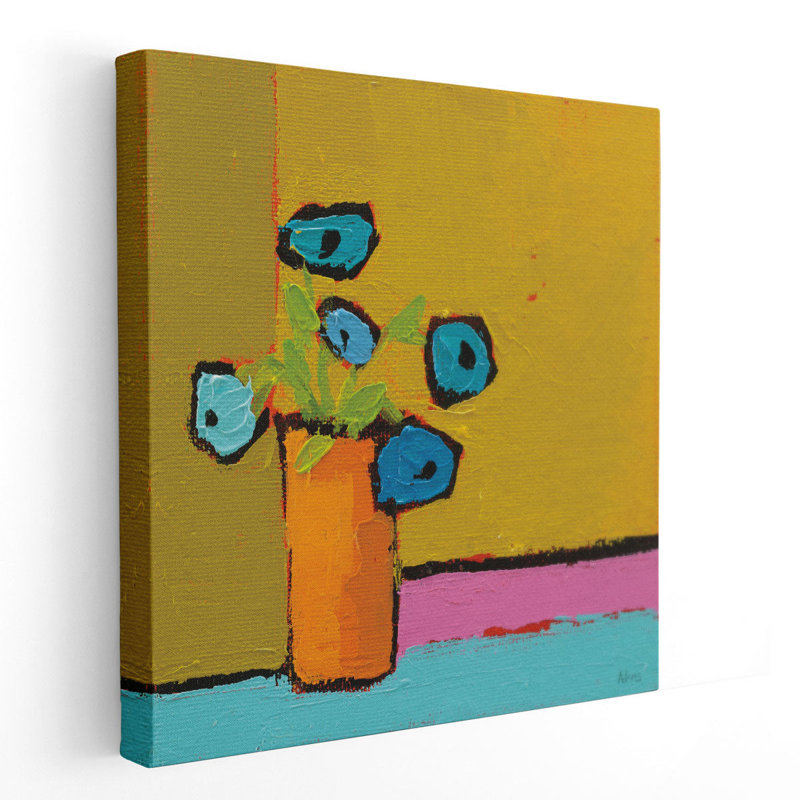 «Orange Vase», reproduction d'art sur toile, H 12 po x l 12 po