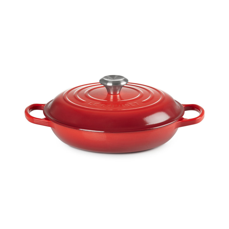 Le Creuset Cast Iron Shallow Casserole, Cerise, 26cm / 2.2L