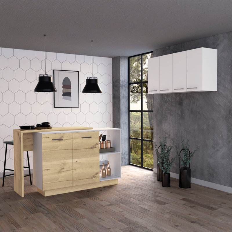 Ensemble de cuisine, îlot de cuisine + armoire murale supérieure Norwalk