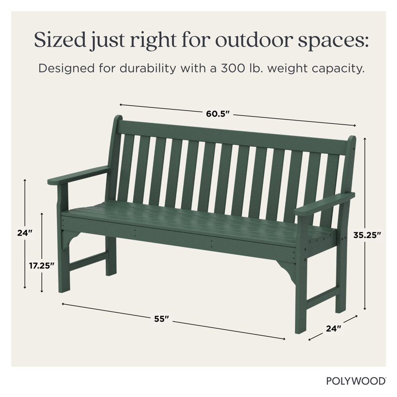 Banc de patio POLYWOOD Vineyard, H 35,25 po x l 60 po x P 24 po, Vert