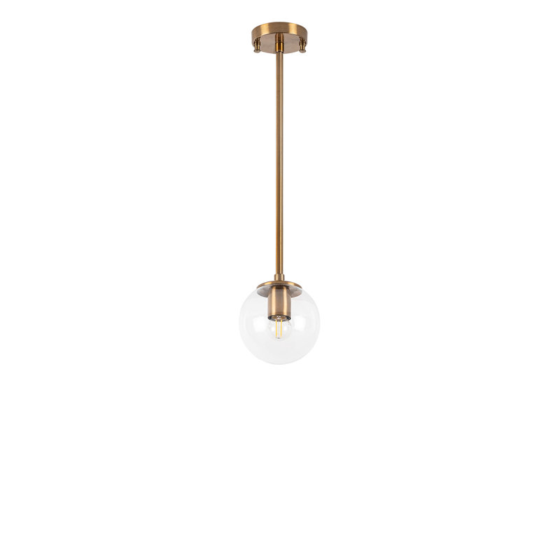 Luminaire suspendu sphère 1 lumière Madiun, Or