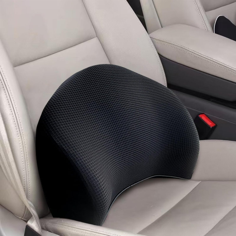 Ergonomic Memory Foam Lumbar Support Pillow Breathable Washable Cover for Car Office Chair