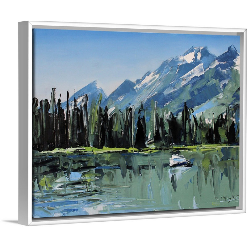 Reproduction d’art sur toile, "grand tetons National Park" par David Shingler, H 18 po x l 22 po x P 1,75 po, Cadre blanc